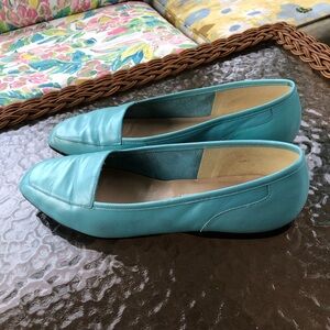 Enzo Angiolini Liberty Leather Loafers, Flats, Robin Egg Blue Women’s 10, Brazil
